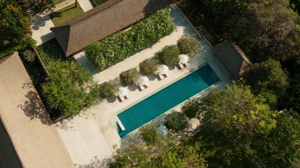 REVĪVŌ Wellness Resort, Bali — the villa and pool set within the jungle